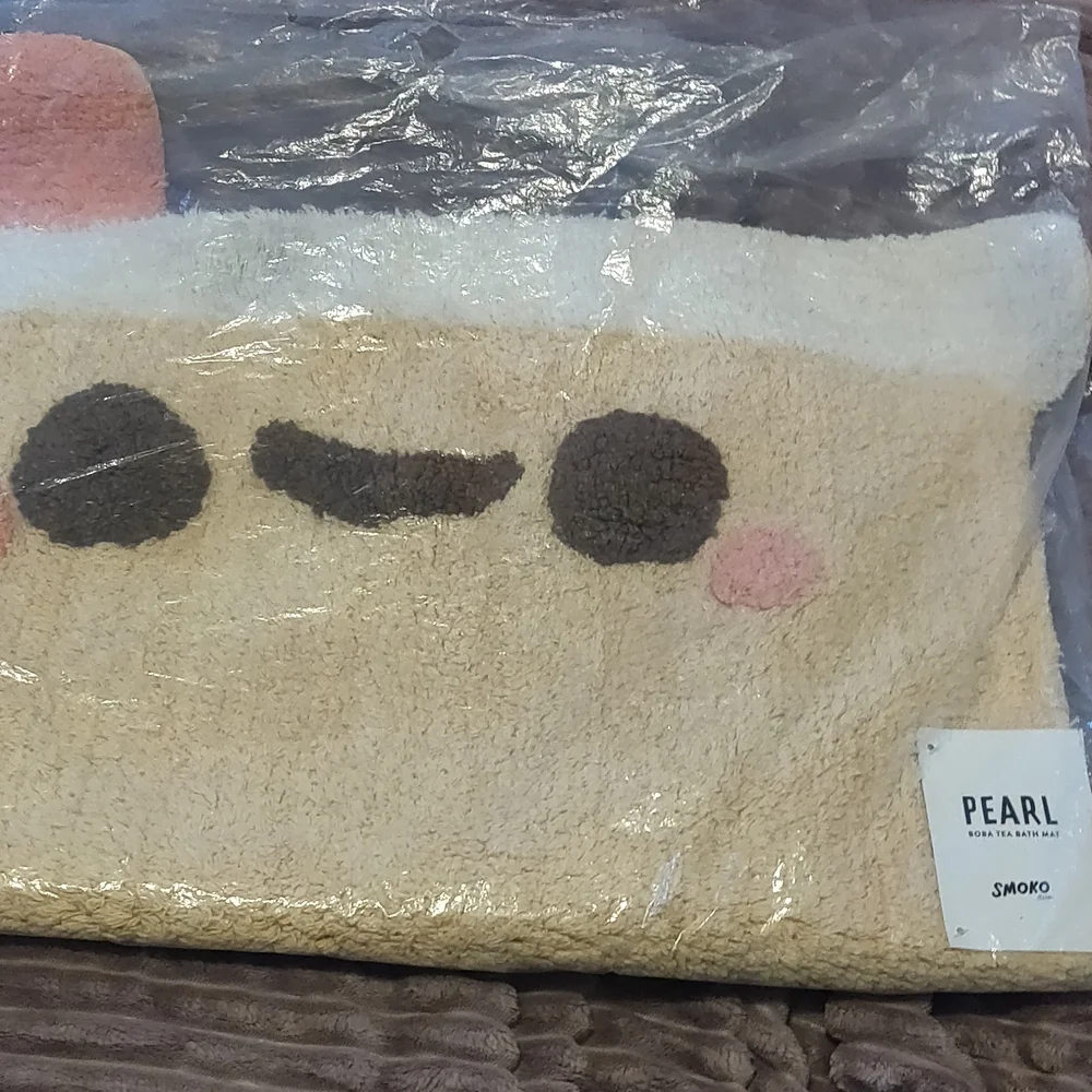 Smiling Boba Tea Bath Mat